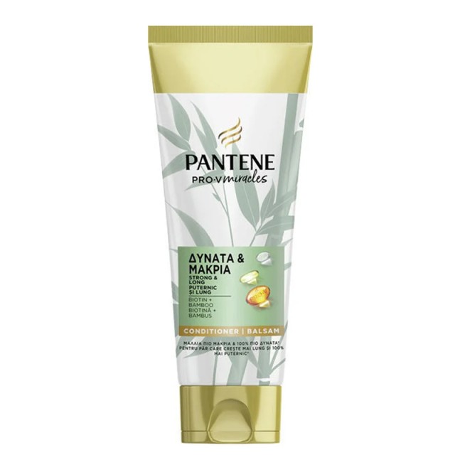 Pantene Pro-V Miracles Strong & Long Conditioner with Bamboo & Biotin, Μαλλακτική Μαλλιών Ενδυνάμωσης & Θρέψης Με Μπαμπού & Βιοτίνη, 200ml