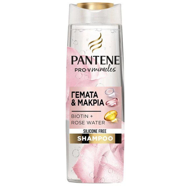 Pantene Pro-V Miracles Lift & Volume Biotin & Rose Water, Silicon Free, Σαμπουάν για Γεμάτα Μακρία Μαλλιά, 300ml