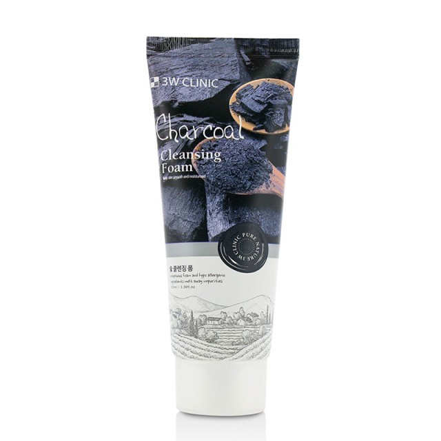 3W Clinic Charcoal Cleansing Foam, Αφρός Καθαρισμού με Άνθρακα Ιδανικός για Λιπαρό, Μεικτό ή με Τάση Ακμής Δέρμα, 100ml