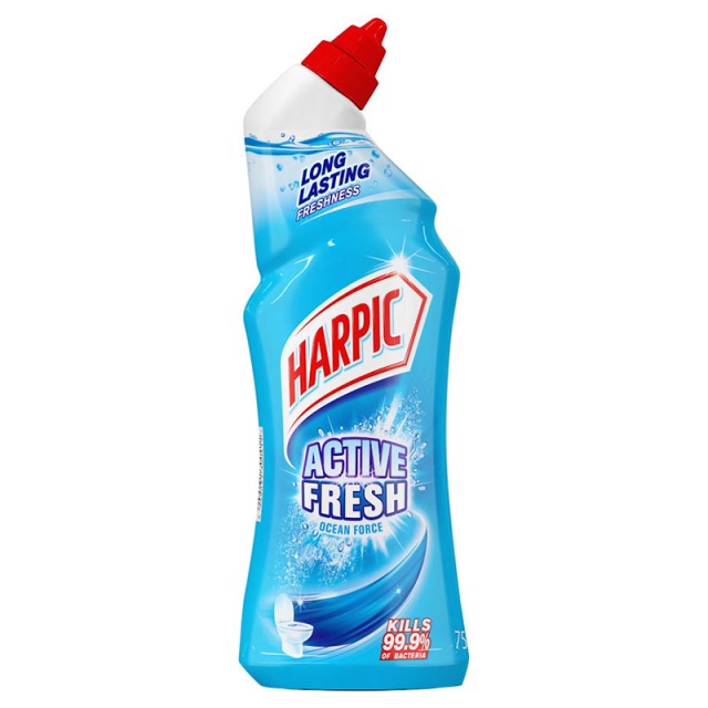 Harpic Gel Active Fresh , Kαθαριστικό & Aπολυμαντικό Λεκάνης Τουαλέτας, Ocean Force, 750ml