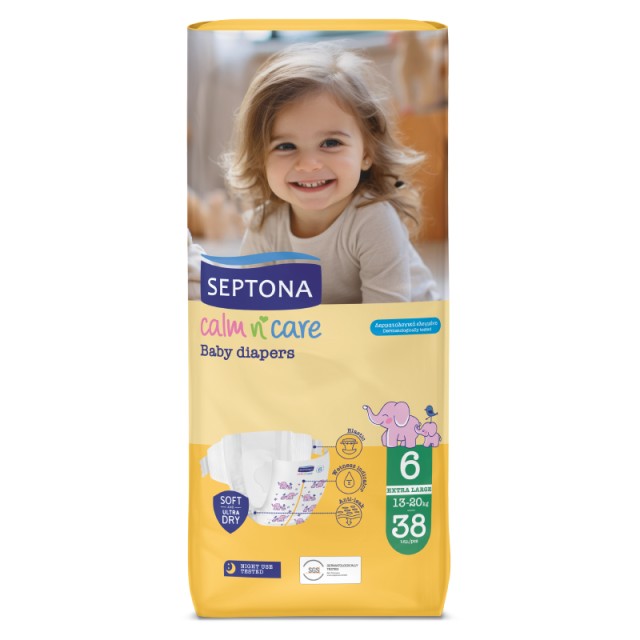 Septona Calm N Care Πάνες Extra Large No 6 (13-20Kg) 38τμχ