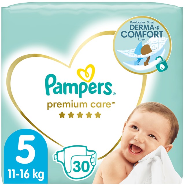 Pampers Premium Care Πάνα Μέγεθος 5, (11kg-16kg) - 30Πάνες