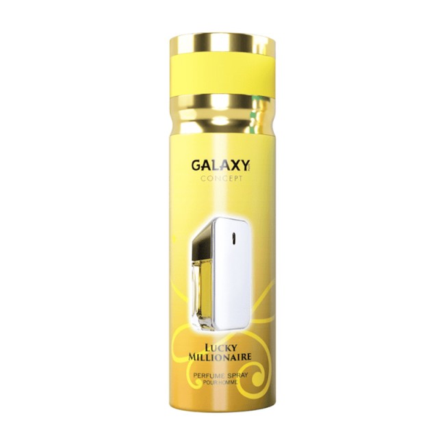 Galaxy Plus Concept Lucky Millionaire Perfume Spray Pour Homme, Αποσμητικό Σπρέι για Άνδρες, 200ml