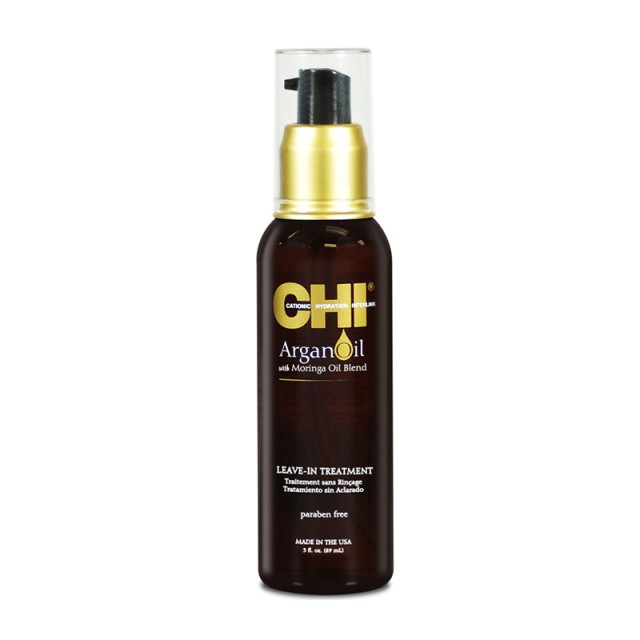 CHI Argan Oil Plus Moringa Oil Leave-In Treatment, Μείγμα Eλαίων για Eνυδάτωση & Aναζωογόνηση των Ξηρών & Ταλαιπωρημένων Μαλλιών, 89ml