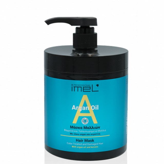 Imel Hair Mask Argan Oil, Μάσκα Μαλλιών με Έλαιο Άργκαν για Ταλαιπωρημένα Μαλλιά, 1000ml