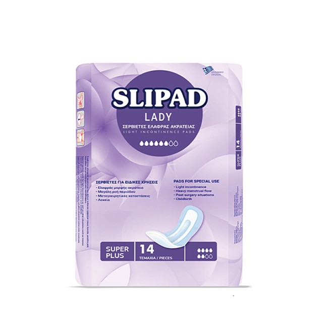 SLIPAD Lady, Σερβιέτες Ακράτειας Super Plus, 14 τεμ.