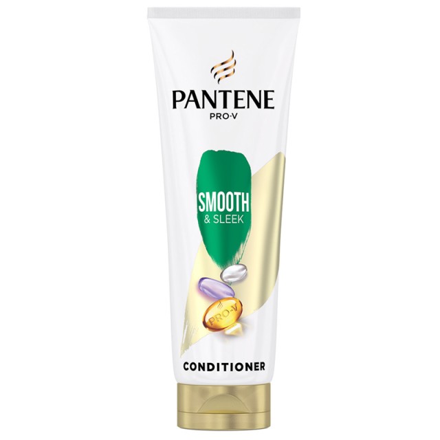 Pantene Pro-V Conditioner Balsam Smooth & Sleek, Μαλακτική Κρέμα Μαλλιών Απαλά & Μεταξένια, Για Θαμπά & Ατίθασα Μαλλιά, 220ml