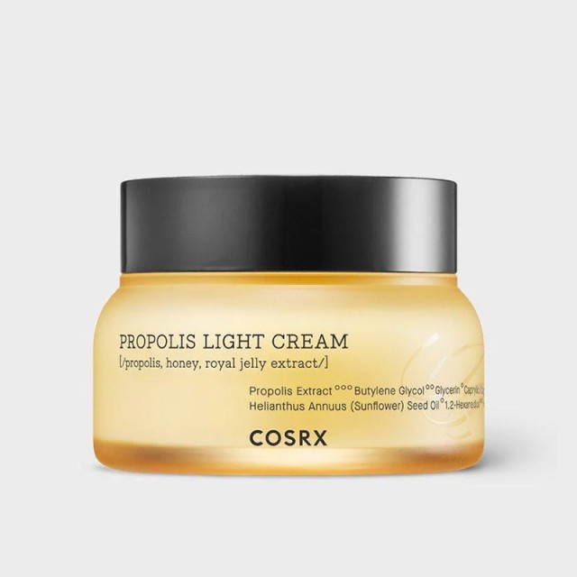 COSRX Full Fit Propolis Light Cream,  Ενυδατική Κρέμα Λάμψης με Εκχύλισμα Πρόπολης από Μαύρη Μέλισσα Ιδανική για Θαμπό, Αφυδατωμένο Δέρμα & Λείανση Λεπτών Γραμμών 65ml