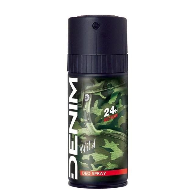 Denim Wild 24H Action Deo Spray, Ανδρικό Αποσμητικό Χωρίς Άρωμα, 150ml