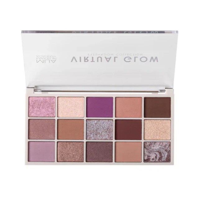 MUA 15 Shade Palette Virtual Glow, Παλέτα Σκιών, 12gr