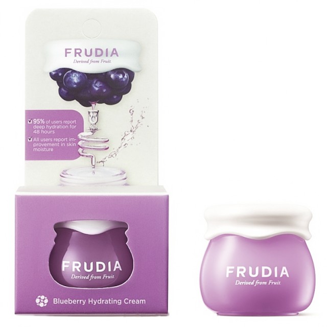 FRUDIA Blueberry Hydrating Cream Mini, Eνυδατική Kρέμα Προσώπου Με Εκχύλισμα Μύρτιλου, 10gr