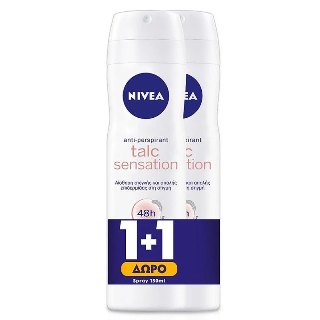 Nivea Talc Sensation, Αποσμητικό Σπρέι, 2x150ml 1+1 ΔΩΡΟ