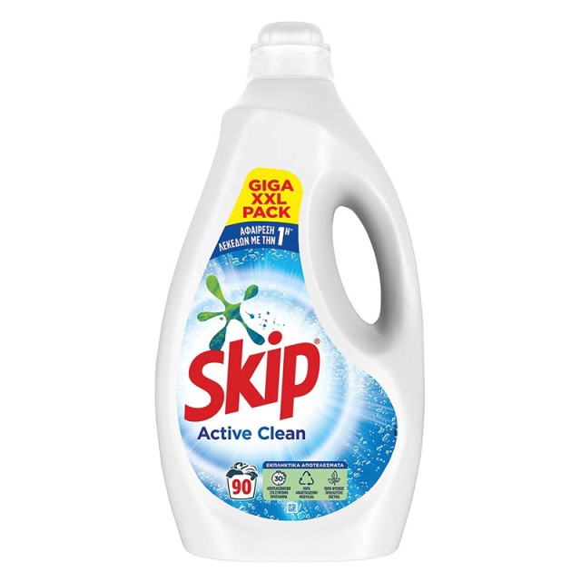 Skip Active Clean, Υγρό Πλυντηρίου Ρούχων, 90 μεζoύρες, 4.5lt