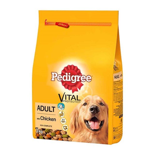 Pedigree Adult Dry Food Chicken & Vegetables, Πλήρης Ξηρά Τροφή με Κοτόπουλο & Λαχανικά, 3kg