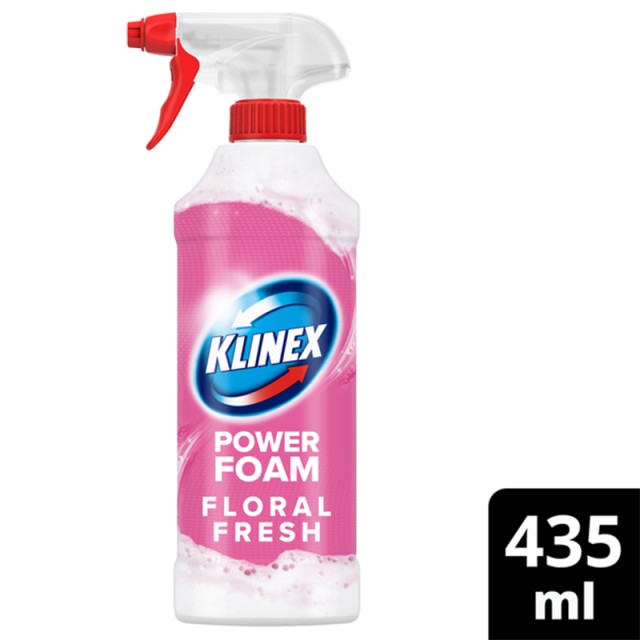 Klinex Spray Foam Floral Fresh, Καθαριστικό Spray Αφρού Για Καθαρισμό Μπάνιου, 435ml