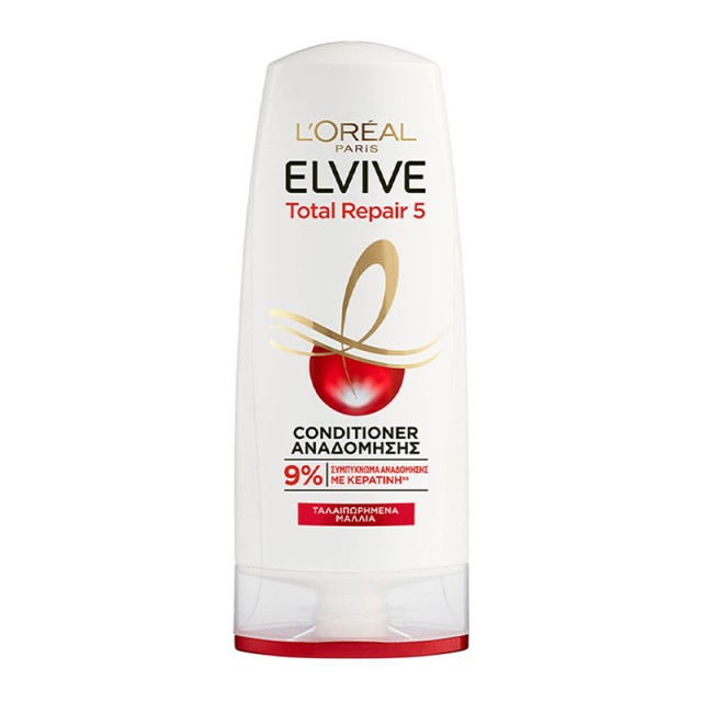 Elvive Total Repair Conditioner, Μαλακτική Κρέμα για Αναδόμηση σε Ταλαιπωρημένα Μαλλιά, 300ml