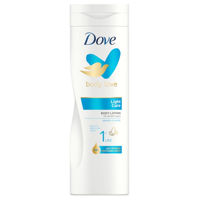 Dove Light Care Body Lotion for All Skin Types, Λοσιόν Σώματος Για Βαθιά Ενυδάτωση, 400ml