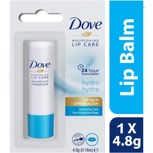 Dove Nourishing Lip Care Hydro Lip Balm, Lip Balm για Ενυδάτωση και Ανακούφιση, 4.8gr