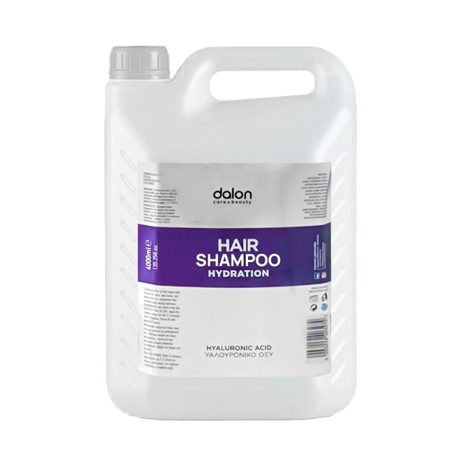 Dalon Hydration Shampoo, Σαμπουάν Ενυδάτωσης με Υαλουρονικό οξύ για Όλους τους Τύπους Μαλλιών, 4lt