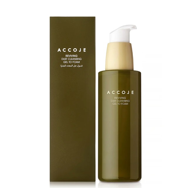 ACCOJE Reviving Dust Cleansing Gel To Foam, Τζελ Καθαρισμού Προσώπου για Βελτίωση Υφής, Πόρων & Εξισσορρόπηση Λιπαρότητας, 180ml