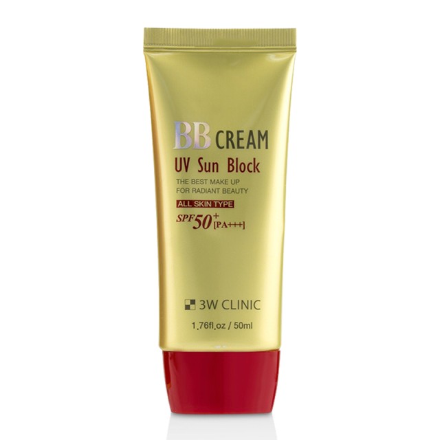3W Clinic BB Cream UV Sunblock Cream SPF 50+ PA+++, Αντηλιακή Κρέμα ΠροσώπουΥψηλής Προστασίας με Χρώμα, 50ml