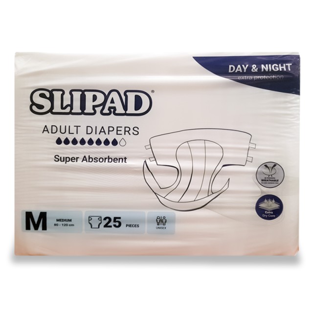 SLIPAD Day & Night Unisex, Ανοικτή Πάνα Ακράτειας Ενηλίκων, Νο Medium, 25τεμ.