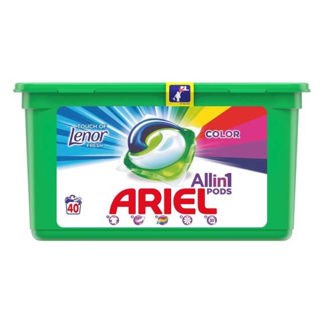 Ariel Color Touch of Lenor Allin1 Pods Κάψουλες Πλυντηρίου Ρούχων, 40 Κάψουλες