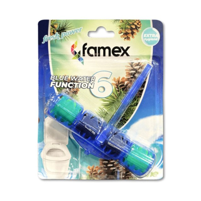 Famex W.C. Block Pine, Καθαριστικό & Aρωματικό Block Λεκάνης, με Άρωμα  Πεύκο, 50gr, 1 τεμ.