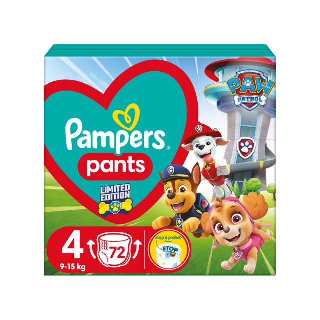 Pampers Pants Paw Patrol Limited Edition Μέγεθος 4 (9kg-15kg) - 72 Πάνες-βρακάκι