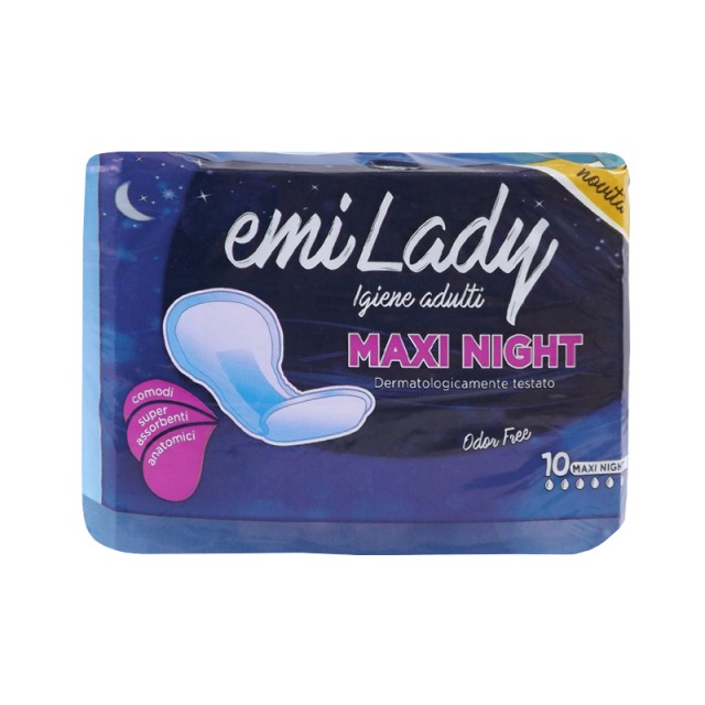 Emi Lady Maxi Night, Σερβιέτες Ακράτειας, 10τμχ