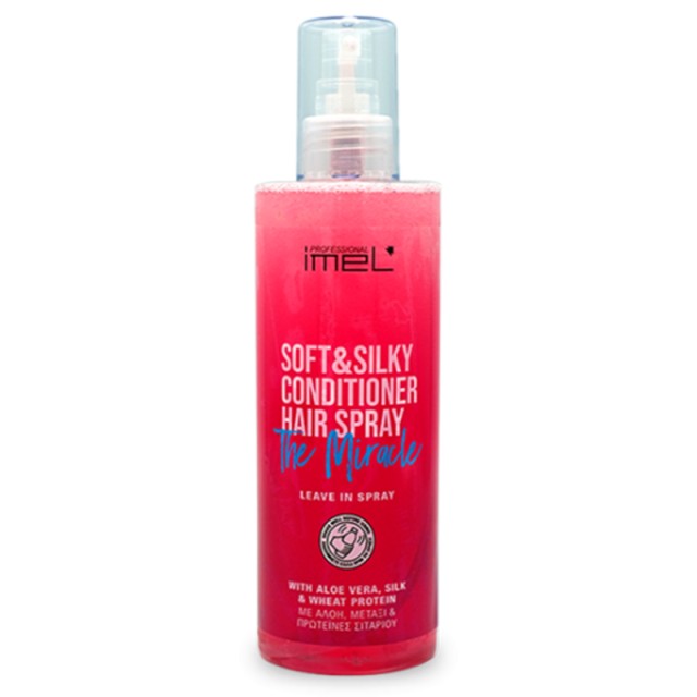 Imel Miracle Spray Leave-in Conditioner, Μαλακτική Mαλλιών σε Spray με Aλόη, Μετάξι & Πρωτεΐνες Σιταριού, 300ml